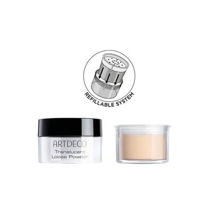 artdeco translucent loose powder refill medium